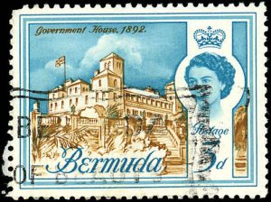 BERMUDA Sc 177 F-VF/USED - 1962 3p  Government House, 1892