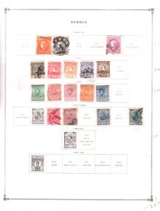 Collection Serbia Scott Album  Pages, 1881/1943, Cat $98 Mint & Used