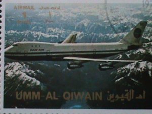 UMM AL QIWAIN STAMP -WORLD FAMOUS AIR PLANES- COMPLETE LARGE CTO SHEET VF