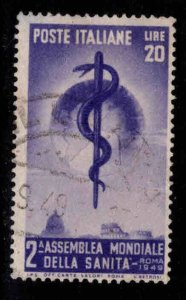 Italy Scott 522 Used  Staff of Aesculapius stamp CV$15