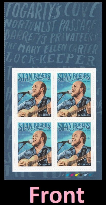 Canada 3296 Stan Rogers 'P' pane (4 stamps) MNH 2021