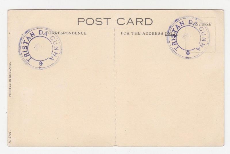 TRISTAN da CUNHA, c1930 cachet, type V x 2, ppc Cunard  Carinthia , per favour