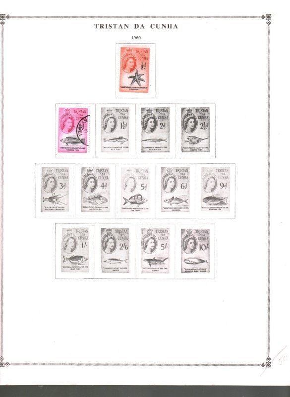 Collection, Tristan Da Cunha 1952/1982, Mixed Album Pages Cat $22 Mint & Used