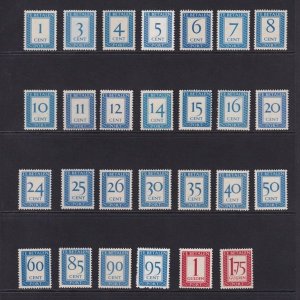 Netherlands  #J80-J106  MNH 1947-1958 Postage Due numerals