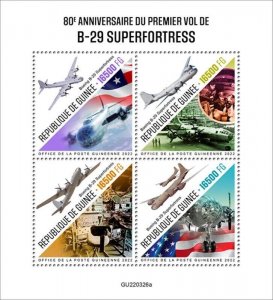 Guinea - 2022 B-29 Superfortress First Flight Anniv. - 4 Stamp Sheet - GU220326a