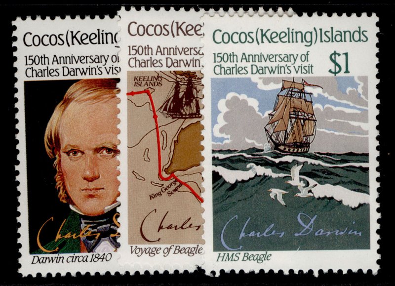 AUSTRALIA - Cocos (Keeling) Island QEII SG152-154, 1986 Darwin set, M MINT.