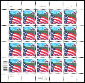 MALACK 3448 VF/XF OG NH, First-Class Flag Over Farm ..MORE.. sheet3448