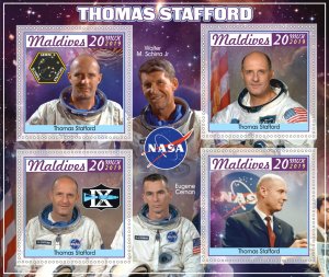 Stamps. Space. Famous people. Tomas Stafford  2019 year 1+1 sheets perforated