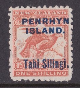 PENRHYN IS 1903 1/- orange red SG16b cat £65 but mint no gum...............B3385