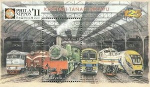 *FREE SHIP Malaysia Train 2010 Railway Locomotive Transport (ms) MNH Nippon o/p