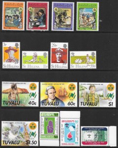 WORLDWIDE Scouting Collection (245) All Mint Never Hinged Sets & Singles