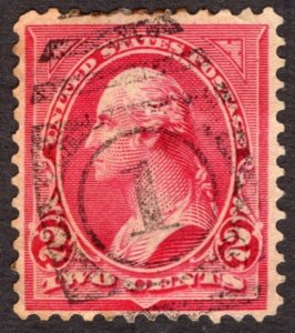 1895, US 2c, Washington, Used, Sc 252