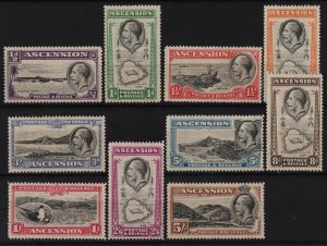 ASCENSION 1934 KGV Pic set ½d to 5/-. MNH **.