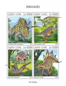 Sierra Leone - 2019 Dinosaurs on Stamps - 4 Stamp Sheet - SRL190604a