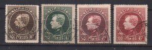 BELGIUM STAMPS, 1929. Sc.#212-215, USED