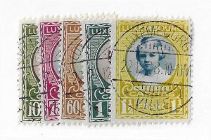 Luxembourg Sc #B30-B34 set of 5 used VF