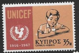 CYPRUS SG322 1968 U.N.I.C.E.F. MNH