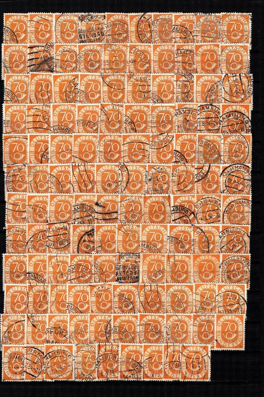 Germany used stamp collection x 119 stamps Bundesrepublik  multiples postmark