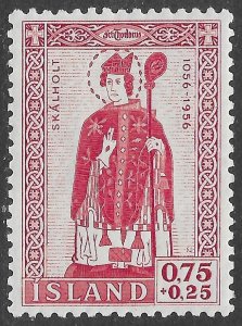 Iceland Scott B14 MLH 0.75K+0.25K St. Thorlak Thorhallsson Issue of 1956