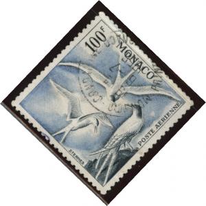 MONACO Scott C41 Used perf 11 Bird airmail stamp CV$10
