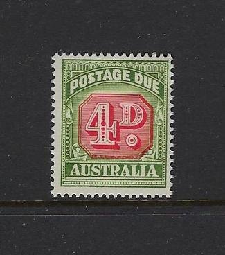 AUSTRALIA SCOTT #J89 1958-60 POSTAGE DUES 4D (TYPE I)  - MINT NEVER HINGED