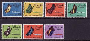 Somalia-Sc #C75-81-unused,NH set-airmail-Butterflies-1961-