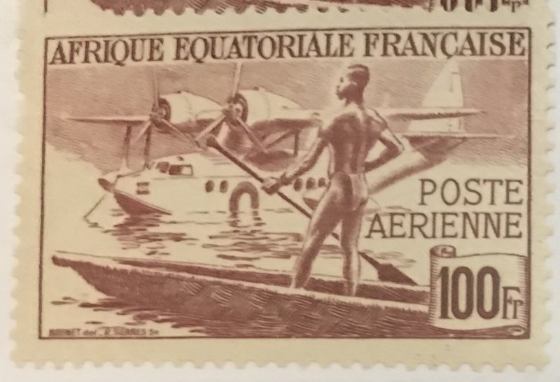 French Equatorial Africa #C23M MNH CV$1.60 Vichy Hydroplane