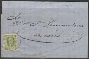 MEXICO-Veracruz 3, 2Rs ON FOLDED COVER TO MEXICO CITY. VF. (T30)