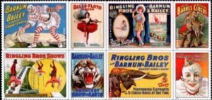 2014 49c Forever Vintage Circus Posters, Block of 8 Scott 4898-4905 Mint F/VF NH