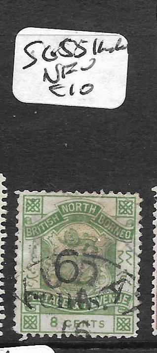 NORTH BORNEO (P2803B) 6C/8C  ARMS LION SG 55  SANDAKAN CDS VFU