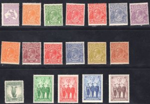 MOMEN: AUSTRALIA SG #39,124/130,140,196-199 1916/1940 MINT OG H £300 LOT #65438