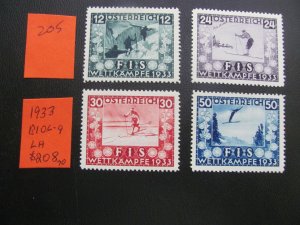 AUSTRIA 1933 LIGHT HINGED SC B106-109 SET  XF $208 (205)