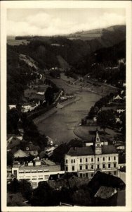 Czech Rep Postcard Železný Brod Eisenbrod region Liberec, bird's eye view.