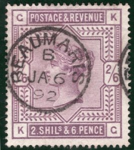 GB Wales QV High Value SG.179 2s/6d Deep Lilac *BEAUMARIS*CDS 1892 c£225+ REDG72