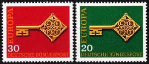 GERMANY 1968 EUROPA. Complete Set, MNH