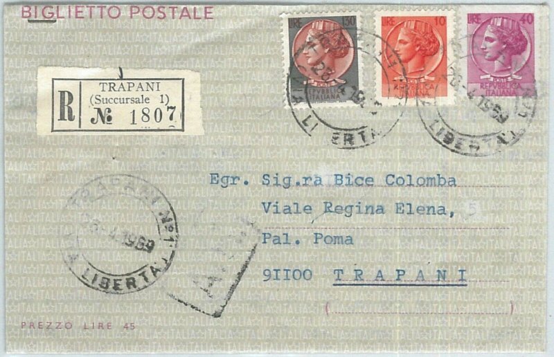 71851 - REPUBBLICA - Storia Postale - INTERO  BIGLIETTO Postale # B47 1969