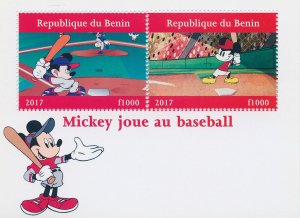 Disney Stamps 2017 MNH Mickey Mouse Baseball Sports Cartoons 2v M/S