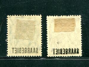 Saar var.  with back overprint and half S on 30pf  - Lakeshore Philatelics