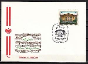 Austria, Scott cat. 1442. Vienna Concert Hall, First day cover.