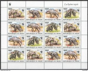 2015 Niger Wwf Hyenas Wild Animals #3742-3745 Full Sh(4Set) ** Nw0579