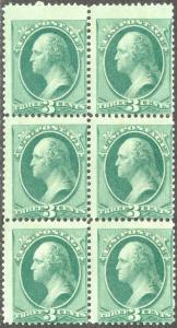 #158 MINT BLK/6; OG NH BOTTOM 2 STAMPS W/ FOLD MARKS EST. CV $2300.00 BP0194