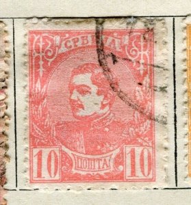SERBIA; 1881 early classic issue used 10pa. value,