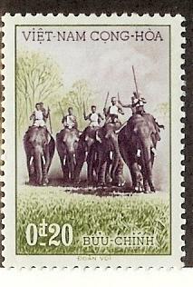 South Vietnam 1956 SC#63 - 20c - Hunters on Elephants VF MNH