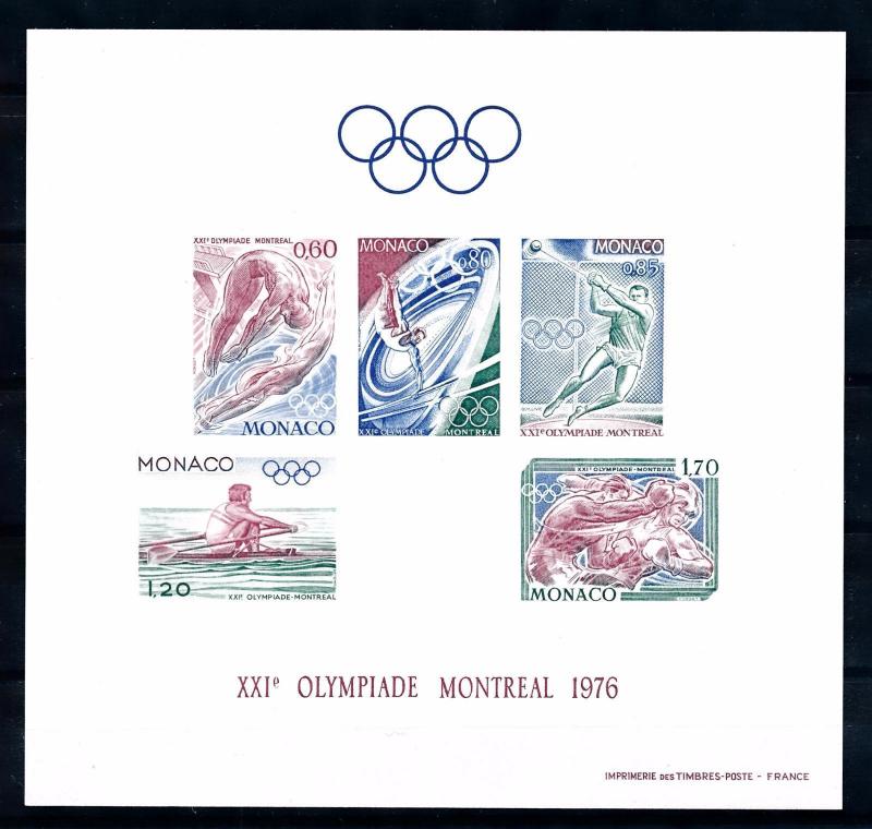 [65823] Monaco 1976 Olympic Games Montreal Boxing Imperf. Very Rare Sheet MNH