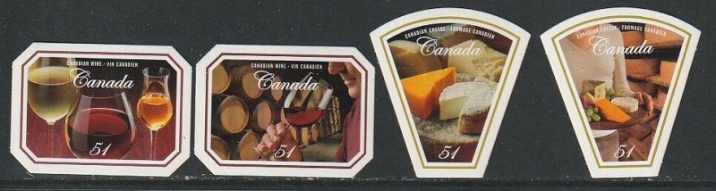 2006 Canada Sc 2168-71 - MNH VF - 4 single - Wine and Cheese