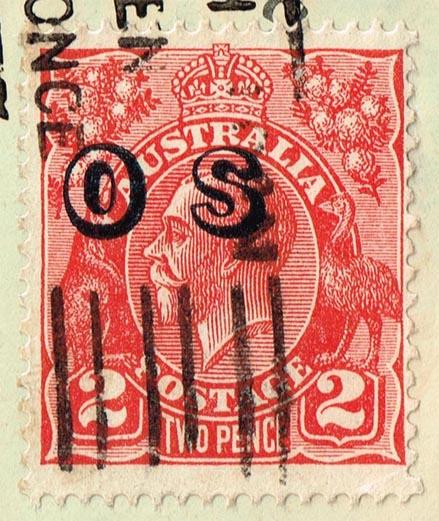 Australia #O3 or O8 on cover to American Consul