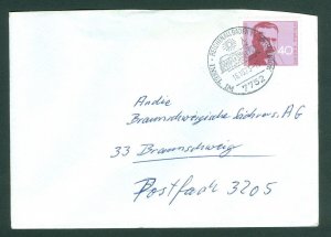 Germany BDR Cover. 1973 Postal Used  40 Pf. Otto Weis Scott # 1124. Adr: