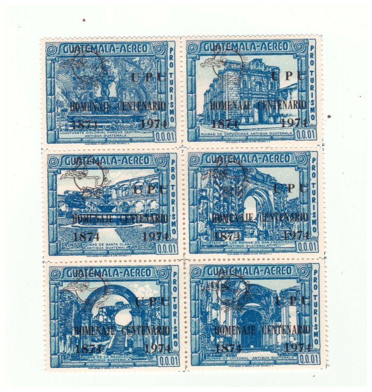 GUATEMALA C517-522 UPU O/P SCENES BLOCK OF 6 MNH PG28