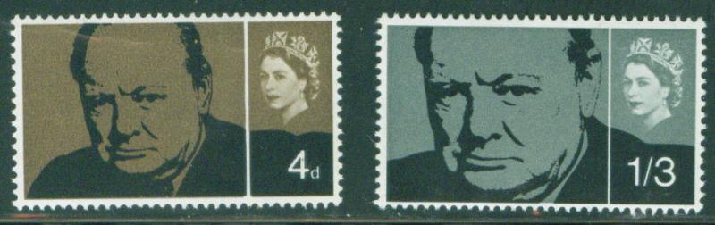 Great Britain Scott 420-1 Churchill  set Mint Hinged MH*