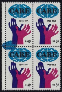 1439 - Unusual Inking Error / EFO CARE Blue Ink Blob Mint NH 